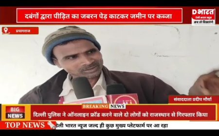प्रयागराज दबंगों द्वारा गरीब किसान का पेड़ काटकर जमीन पर जबरन कब्जा